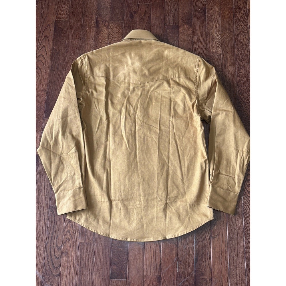 NWT Acorn By Bob Goldfeder Small Western Button Down Brown Turqoise Snap Buttons - Picture 9 of 9